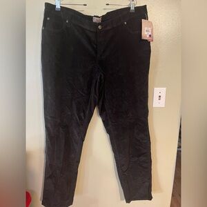 Field & Stream Womens Black Pants Corduroy Cotton 18 NWT
